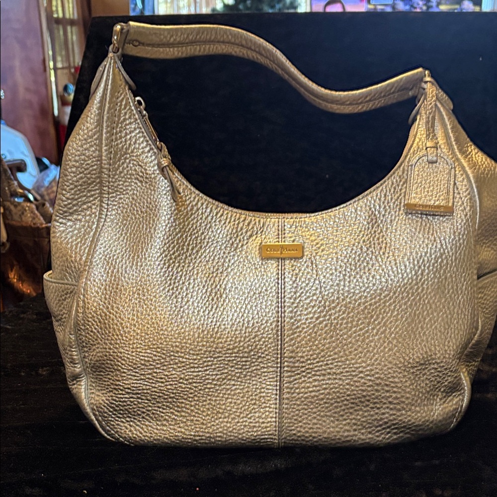 Cole Haan Metallic Silver Hobo Bag